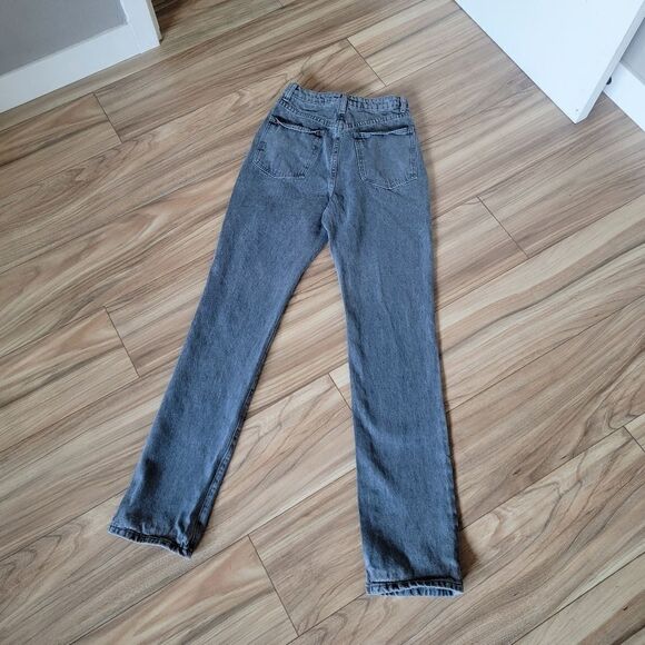 WeWoreWhat Icon Rigid Ultra High Waist Straight Leg Jeans in Grey - Picture 9 of 13